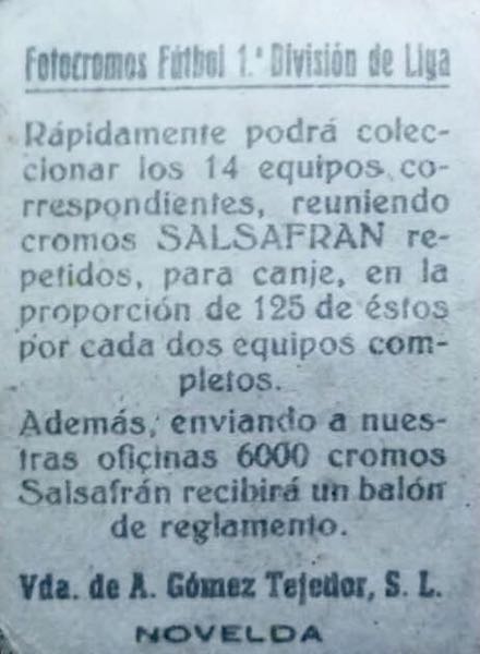 Colección Fotocromos Fútbol 1ª División de Liga 1945 de Salsafran en ACABARAMOS.COM